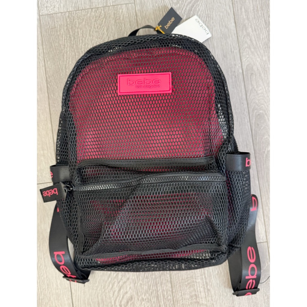 Bebe Double Net Pink Mini Backpack (NWT)